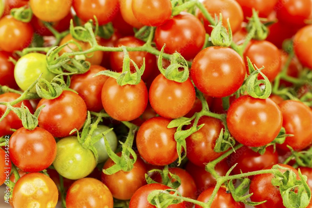 Close up of fresh cherry tomatoes background
