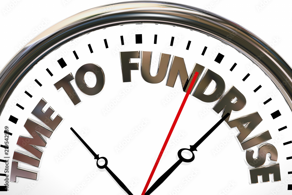 Time for Fund Raising Money for Charity Clock 3d Illustration Time for Fund Raising Money for Charity Clock 3d Illustration