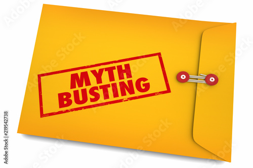 Myth Busting Facts Find Truth Reality Envelope 3d Illustration photo