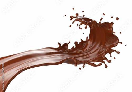 Chocolate splash isolated on background.