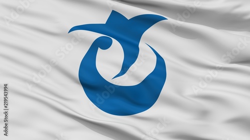 Sakaiminato City Flag, Country Japan, Tottori Prefecture, Closeup View photo