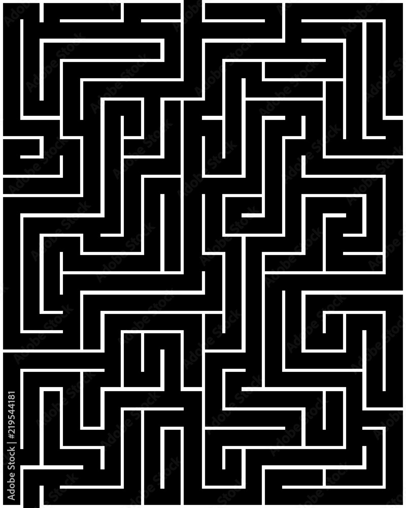 Rectangle maze isolated on white background Rectangle maze isolated on white background