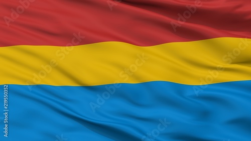 Radomsko City Flag, Country Poland, Closeup View photo