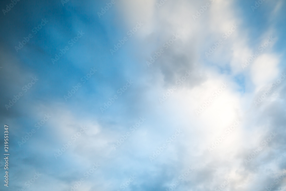White, Blue and Grey Real Clouds Background Texture.