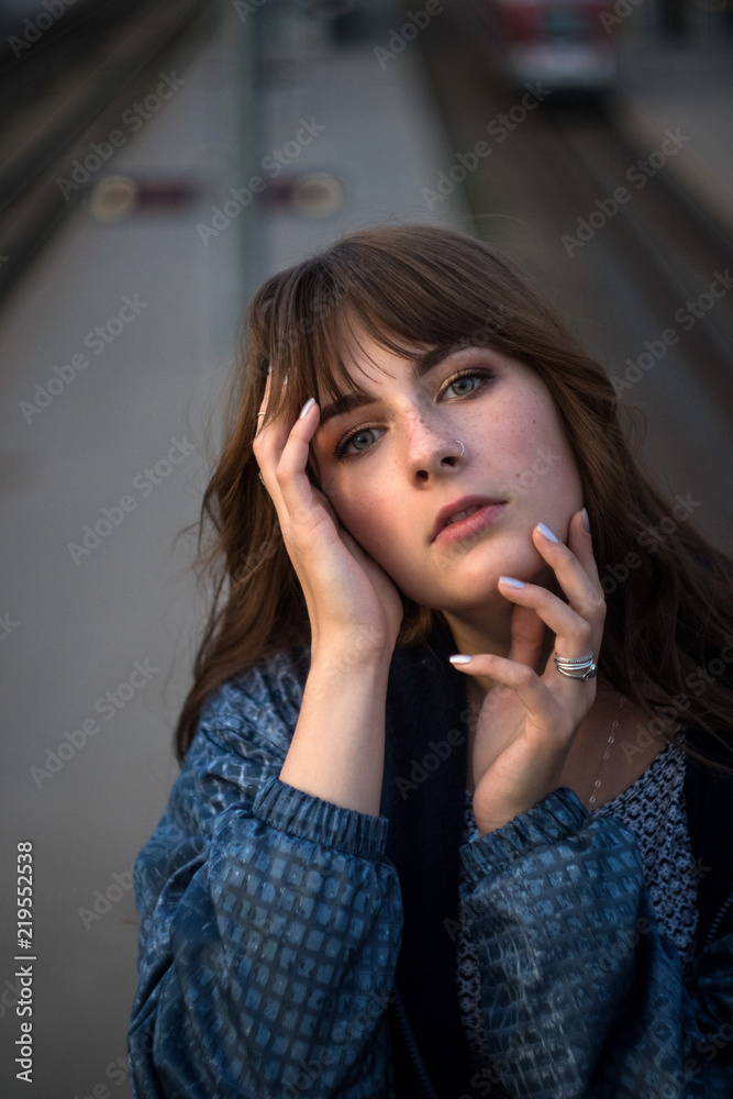 Dramatic portrait of a girl theme at the dark Dramatic portrait of a girl theme at the dark