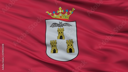 Albacete City Flag, Country Spain, Closeup View