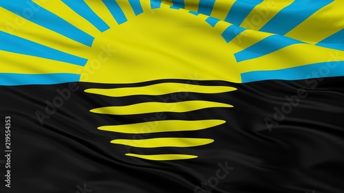 Donetsk Oblast City Flag, Country Ukraine, Closeup View