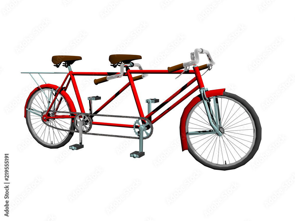 Rotes Tandem Fahrrad Stock Illustration