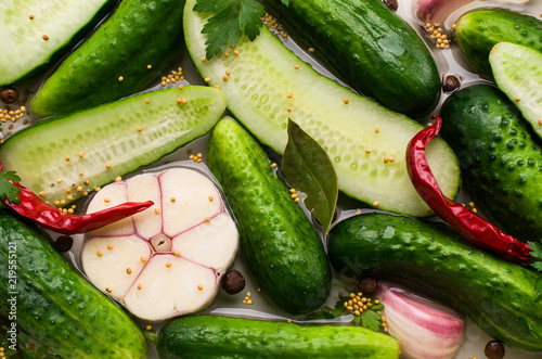 Traditional cucumber in marinade