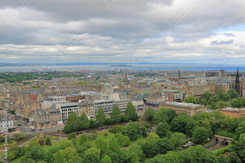 View of the New Town and the Firth Of Forth in Edinburgh, Scotland