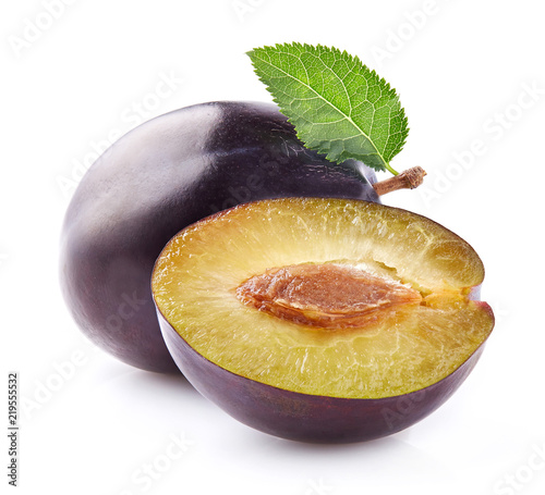 Fresh plum with slice