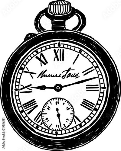 Vector image of old pocket watch