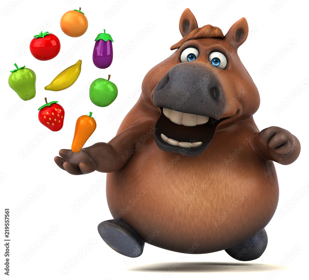 Naklejka premium Fun horse - 3D Illustration