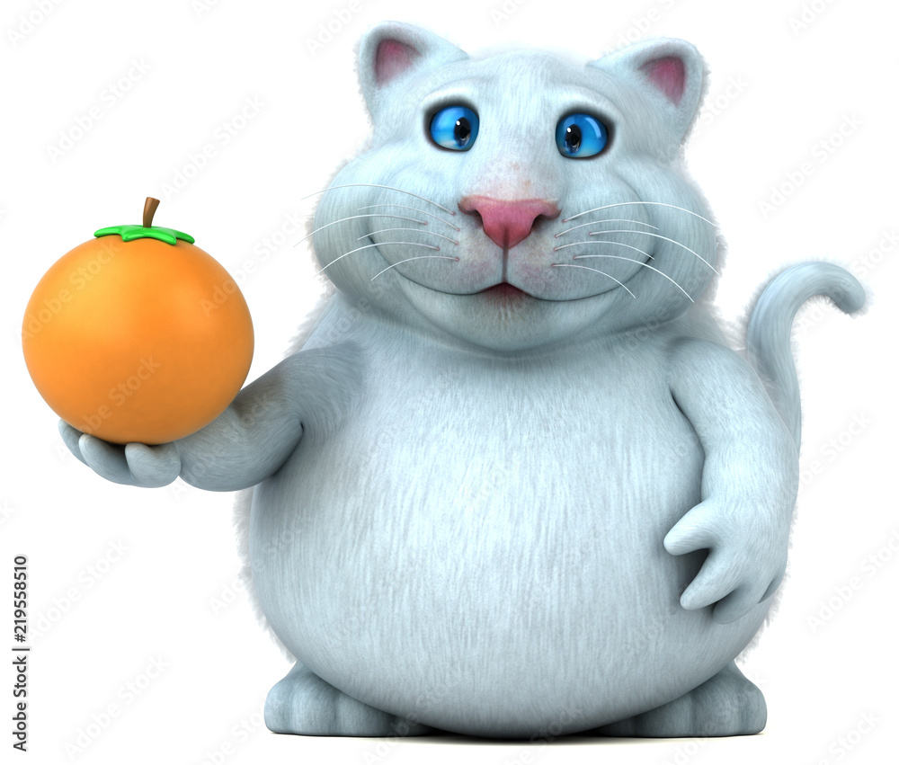Fun cat - 3D Illustration Fun cat - 3D Illustration