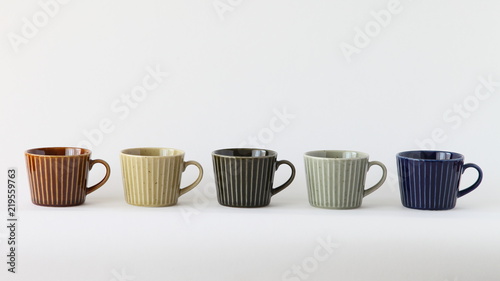 Japanese Colorful Pottery - Cups (Brown, Ocher, Khaki, Gray, Navy)
