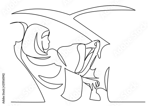 muslim girl driving a car