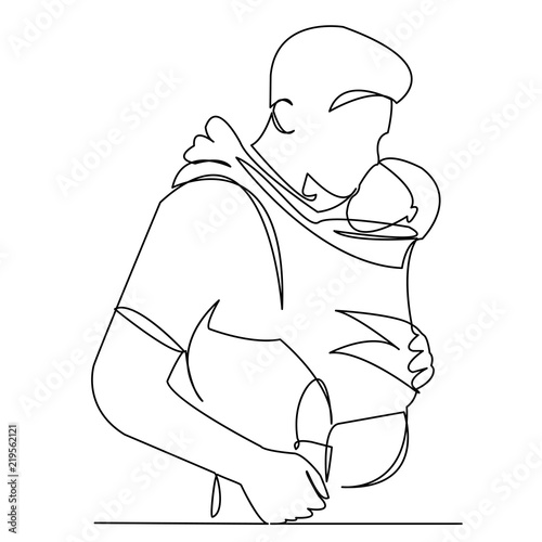 dad with baby in the sling