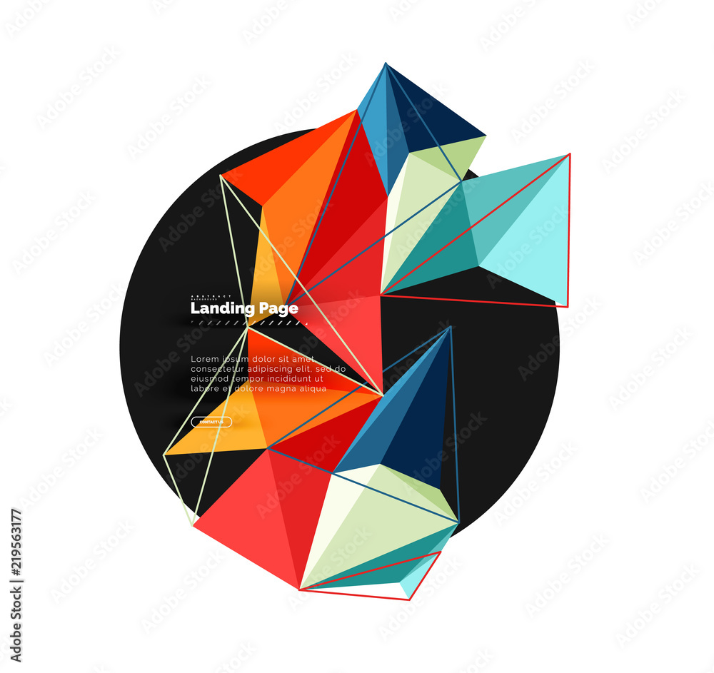 Obraz premium Vector 3d triangle abstract background, polygonal geometric design
