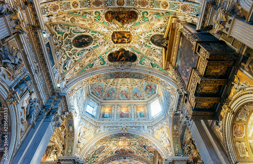 Interior of Basilica of Santa Maria Maggiore Bergamo in Italy