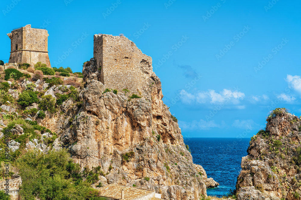 Stacks tonnara of Scopello Mediterranean Sea Sicily