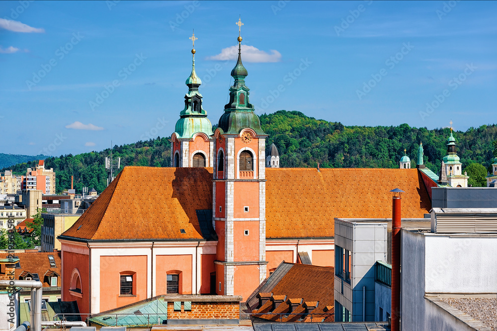 Fototapeta premium Franciscan Church of the Annuncia in Ljubljana
