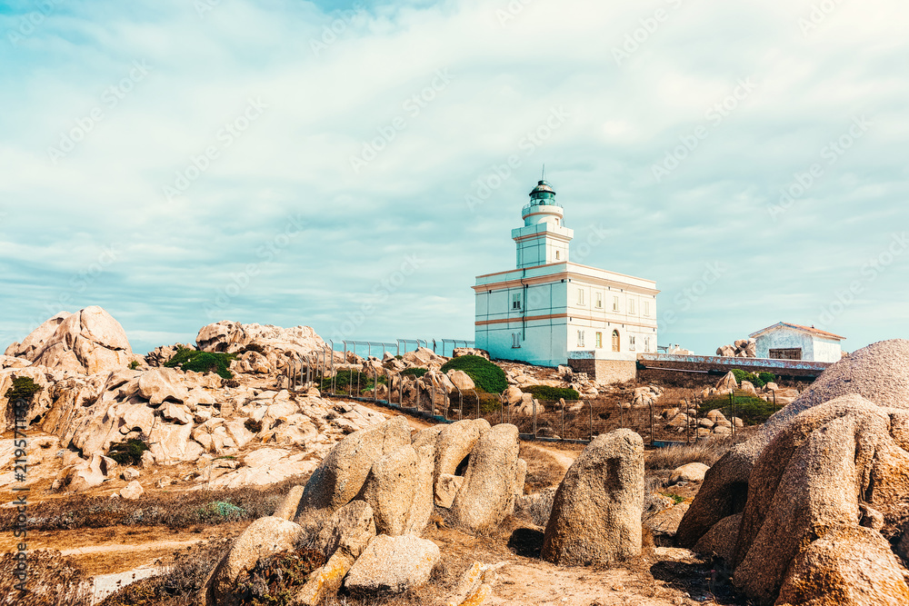 Lighthouse in Capo Testa in Santa Teresa Gallura Sardinia Italy