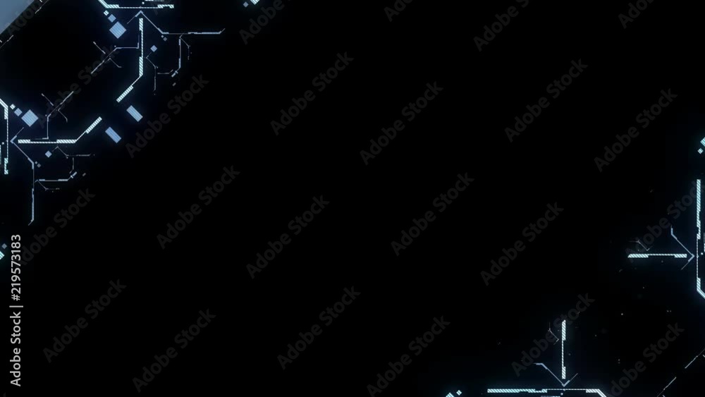 Interface. Golographic card. The input is allowed. The final load. The flashing microcircuit. Organic movements. Digital flower.Futuristic Hud Target with Computer Data Screen at the end. Good for