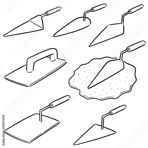 vector set of trowel