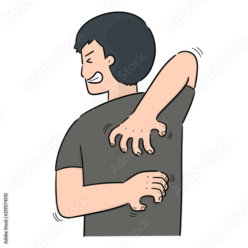 vector of man scratching back