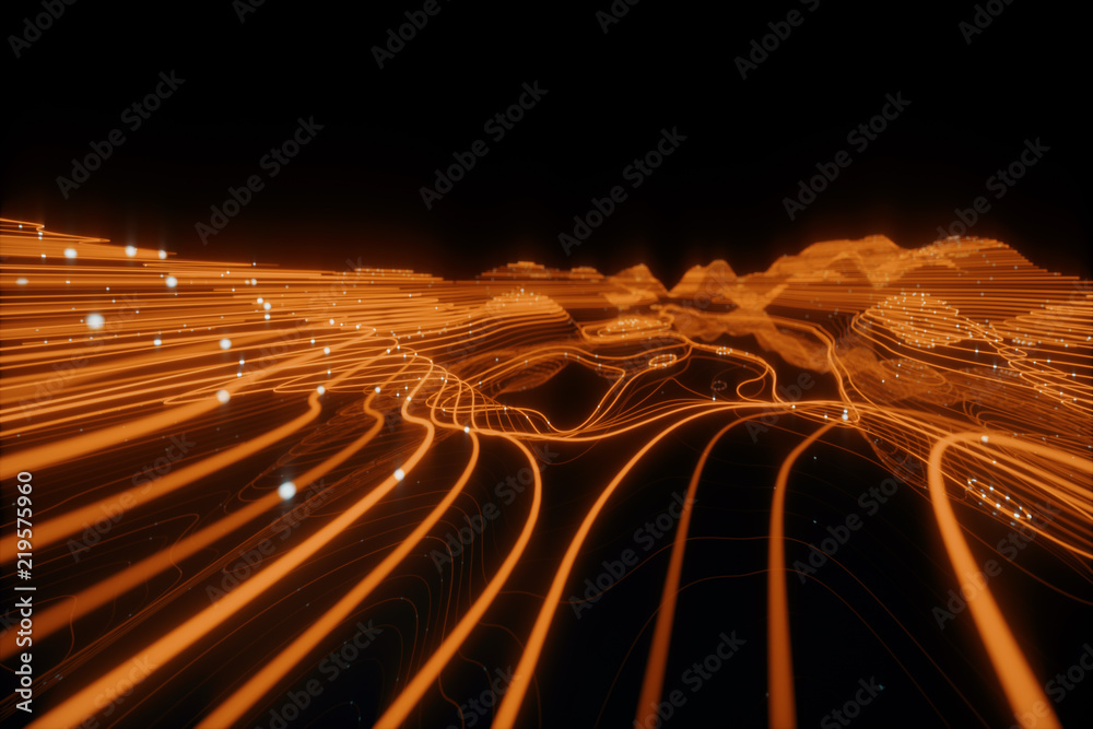 Topographic Rendering Background 3D Topographic map background concept. Topo contour map. 3d rendering ...
