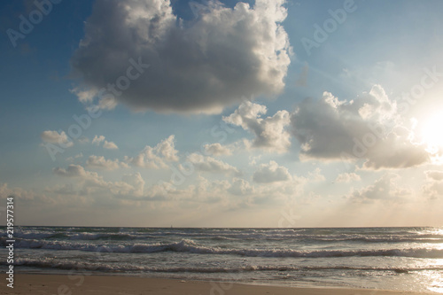 Seascape with clouds