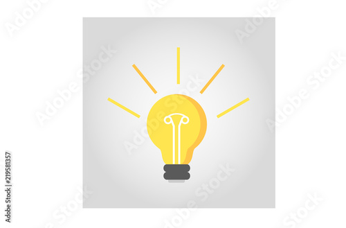 Innovative idea with light bulb in flat style.