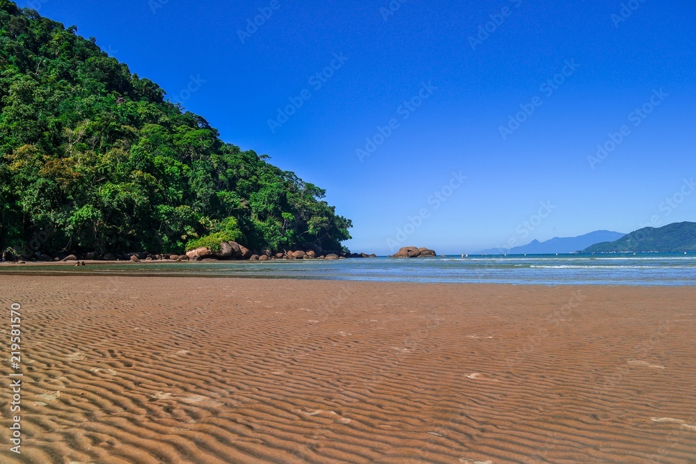April 13, 2018. Ubatuba-SP Brazil. Image of Lagoinha beach in Ubatuba.