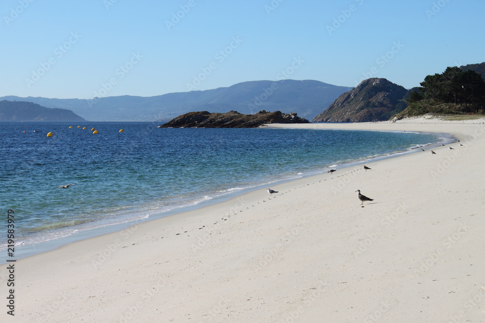 Rodas beach in Cies islands. Galicia, Spain Rodas beach in Cies islands. Galicia, Spain