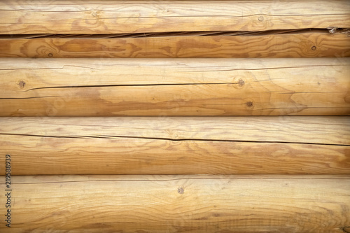 Wood log wall background. Wooden texture background Wall of blockhouse