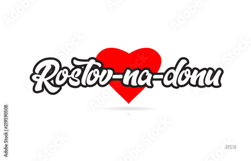 rostov na donu city design typography with red heart icon logo photo