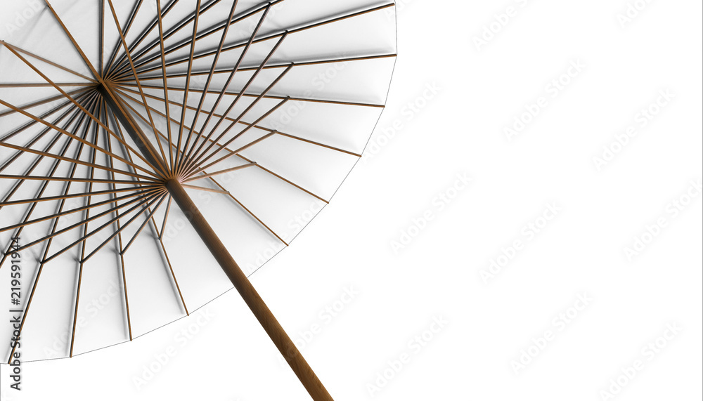 Chinese umbrella White and isolate background / Illustration Art