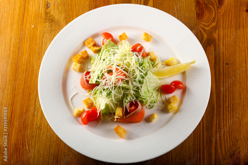 Caesar salad with salmon Caesar salad with salmon