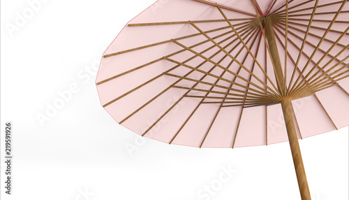 Chinese umbrella rad Clear and isolate background   Illustration Art