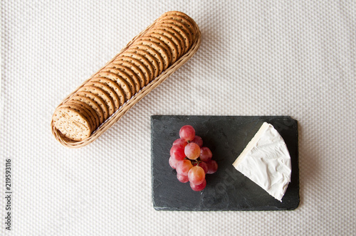 Cheese and grapes witch crackers 