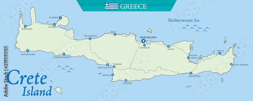 Map of Crete - Greek island 