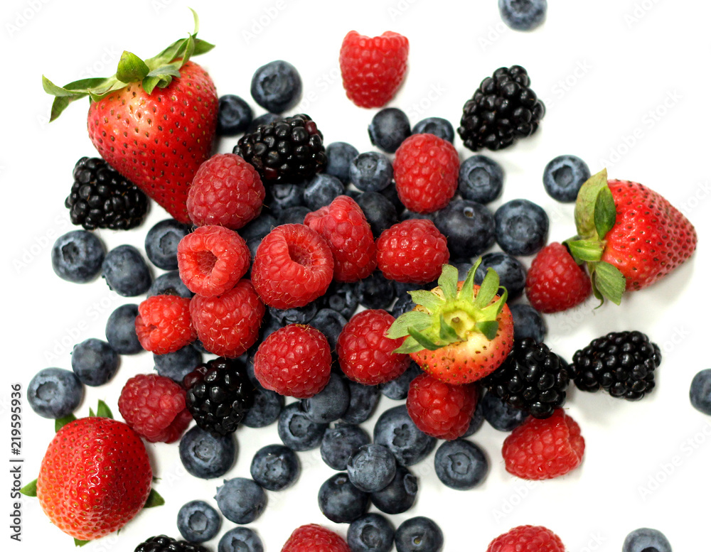 fresh mix berries on a white back ground fresh mix berries on a white back ground