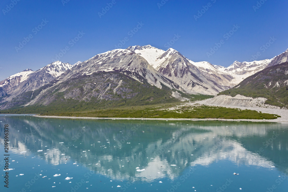 Snow Capped Mountains in Glacier Bay