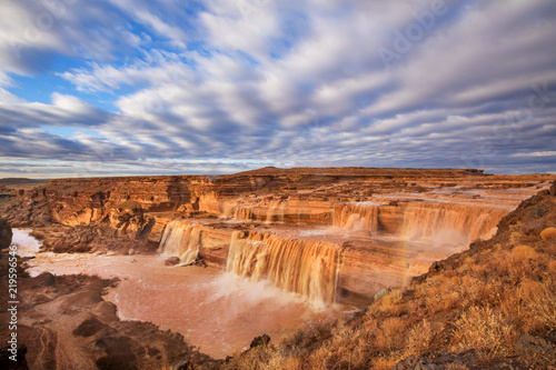 Grand Falls in Northern Arizona Navajo Nation at Sunset
