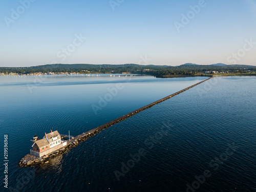 Photography The Rockland Breakwater Lighthouse at the end of the mile long breakwater in Roc