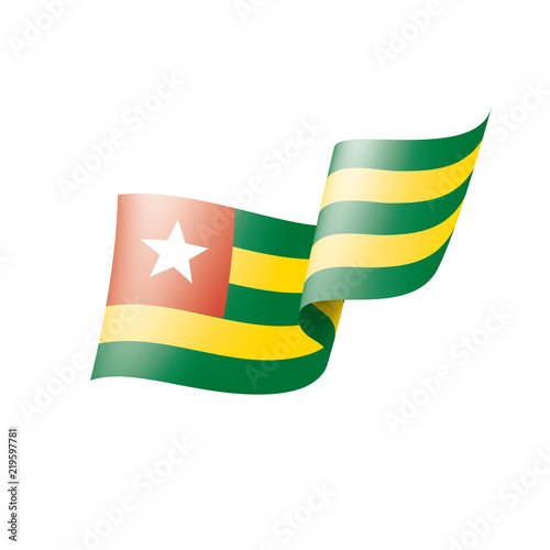 togo flag, vector illustration on a white background.