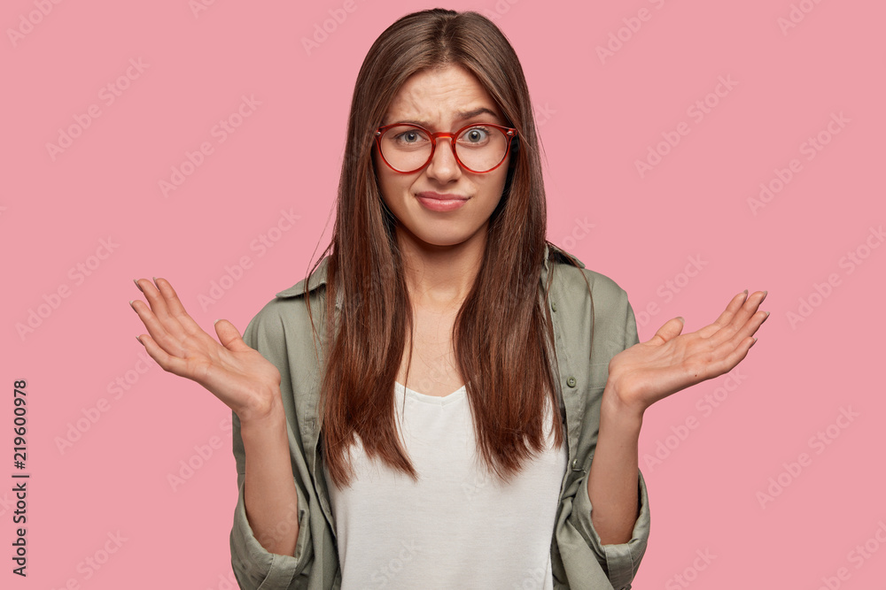 Uncertain indignant puzzled student information during exam