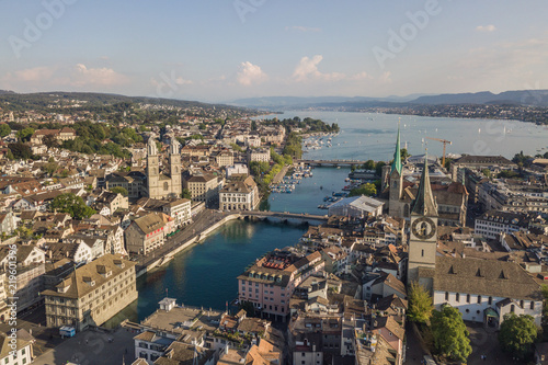 Cityscape of Zurich, the biggest city of Switzerland. Aerial view © a_medvedkov