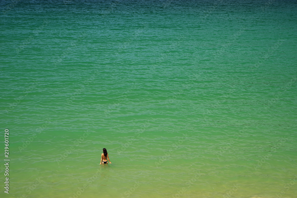 Fototapeta premium La Concha Beach in San Sebastian, Spain. With an average length of 1,350 meters, it is one of the most famous urban beaches in Spain.