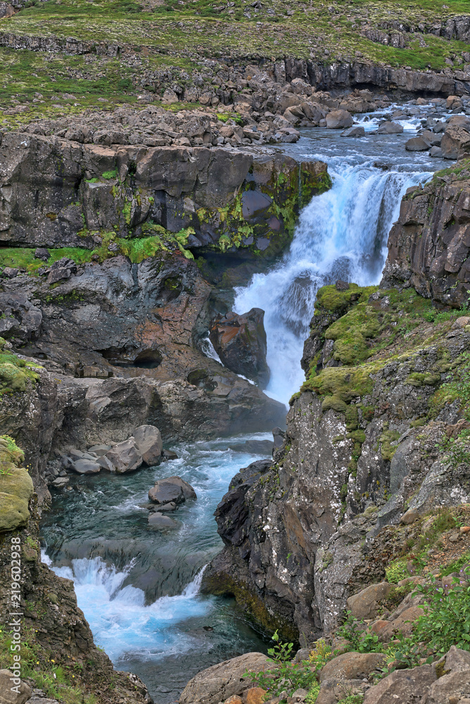 Sveinsstekksfoss Waterfalls Blue Ice Water